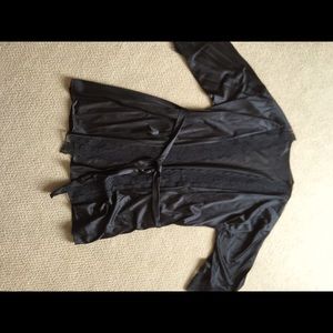 Black on black shirt negiligee with robe